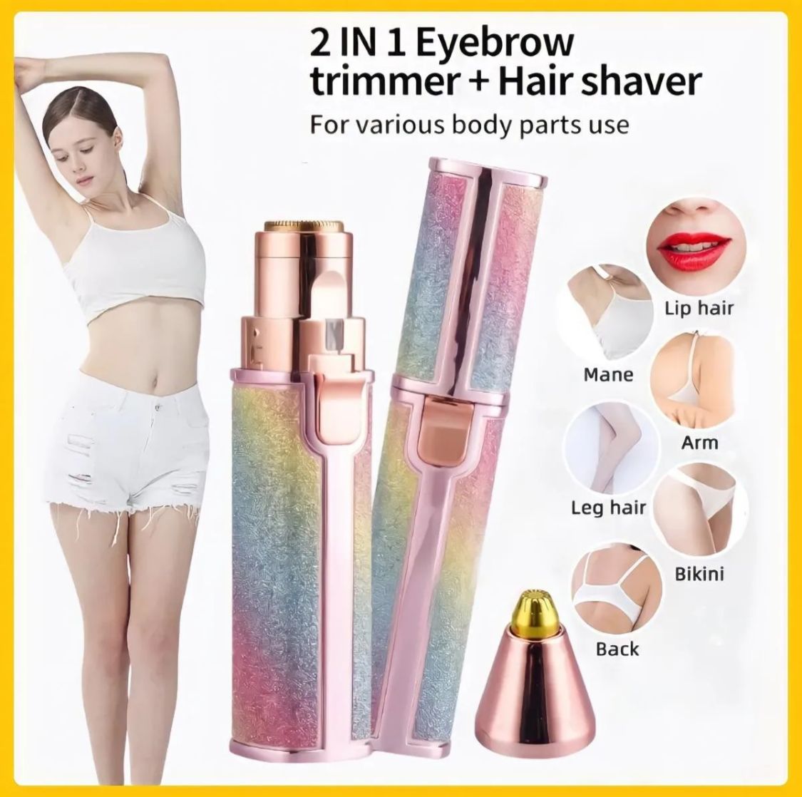 2 in 1 Electric Eyebrow Trimmer and Shaver, Rechargeable Hair Remover for All Parts Use in Pen Flawless